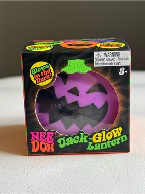 Needoh Jack Glow Lantern Pumpkin Halloween Purple Squishy Fidget Glow in Dark